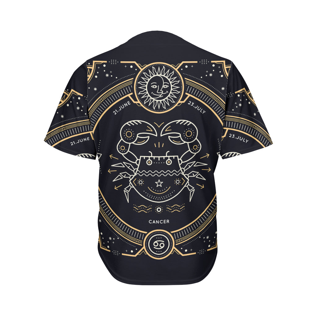 Vintage Cancer Zodiac Sign Print Men's Baseball Jersey