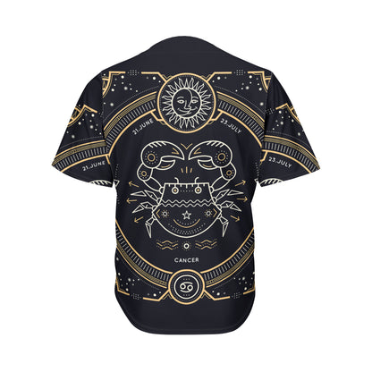 Vintage Cancer Zodiac Sign Print Men's Baseball Jersey