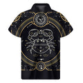 Vintage Cancer Zodiac Sign Print Men's Short Sleeve Shirt