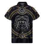 Vintage Cancer Zodiac Sign Print Men's Short Sleeve Shirt