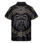 Vintage Cancer Zodiac Sign Print Men's Short Sleeve Shirt