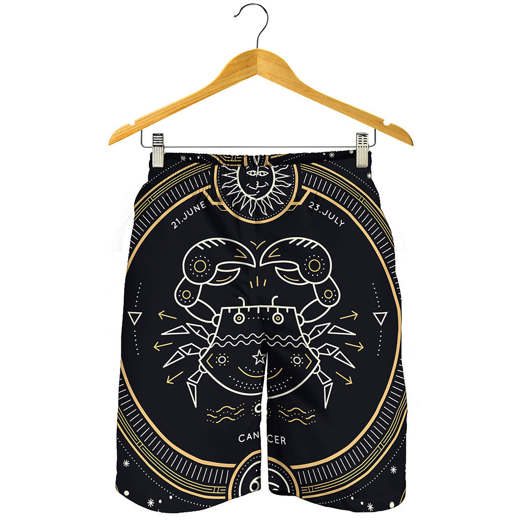 Vintage Cancer Zodiac Sign Print Men's Shorts