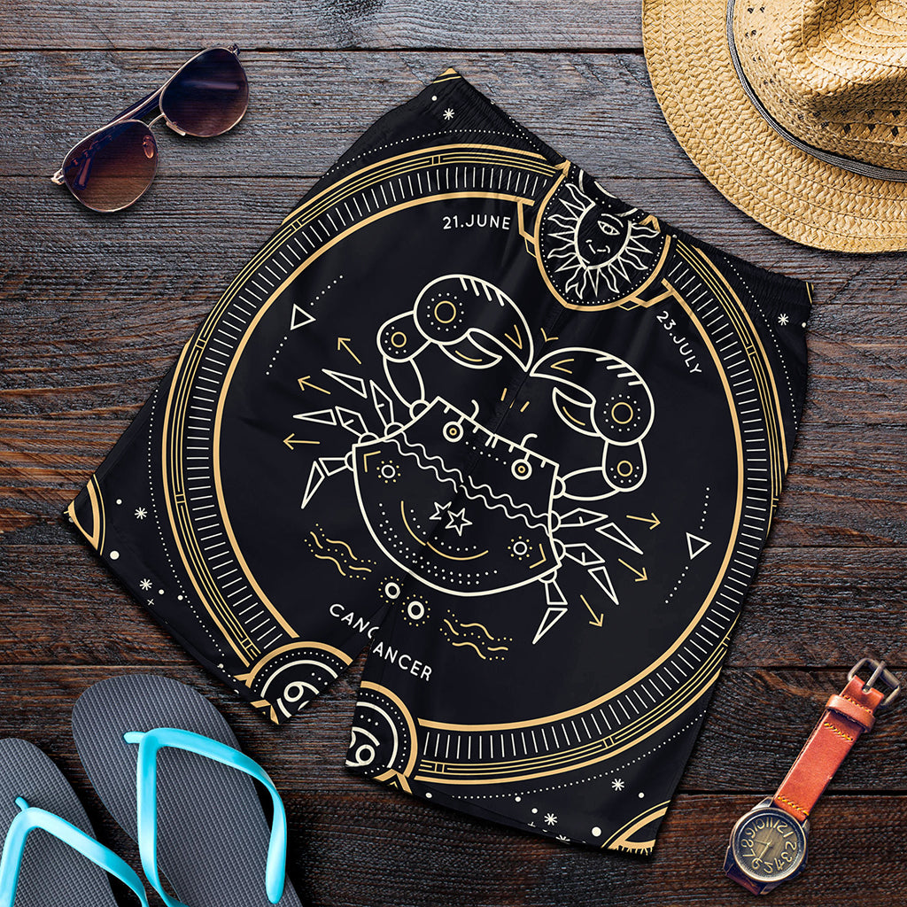 Vintage Cancer Zodiac Sign Print Men's Shorts
