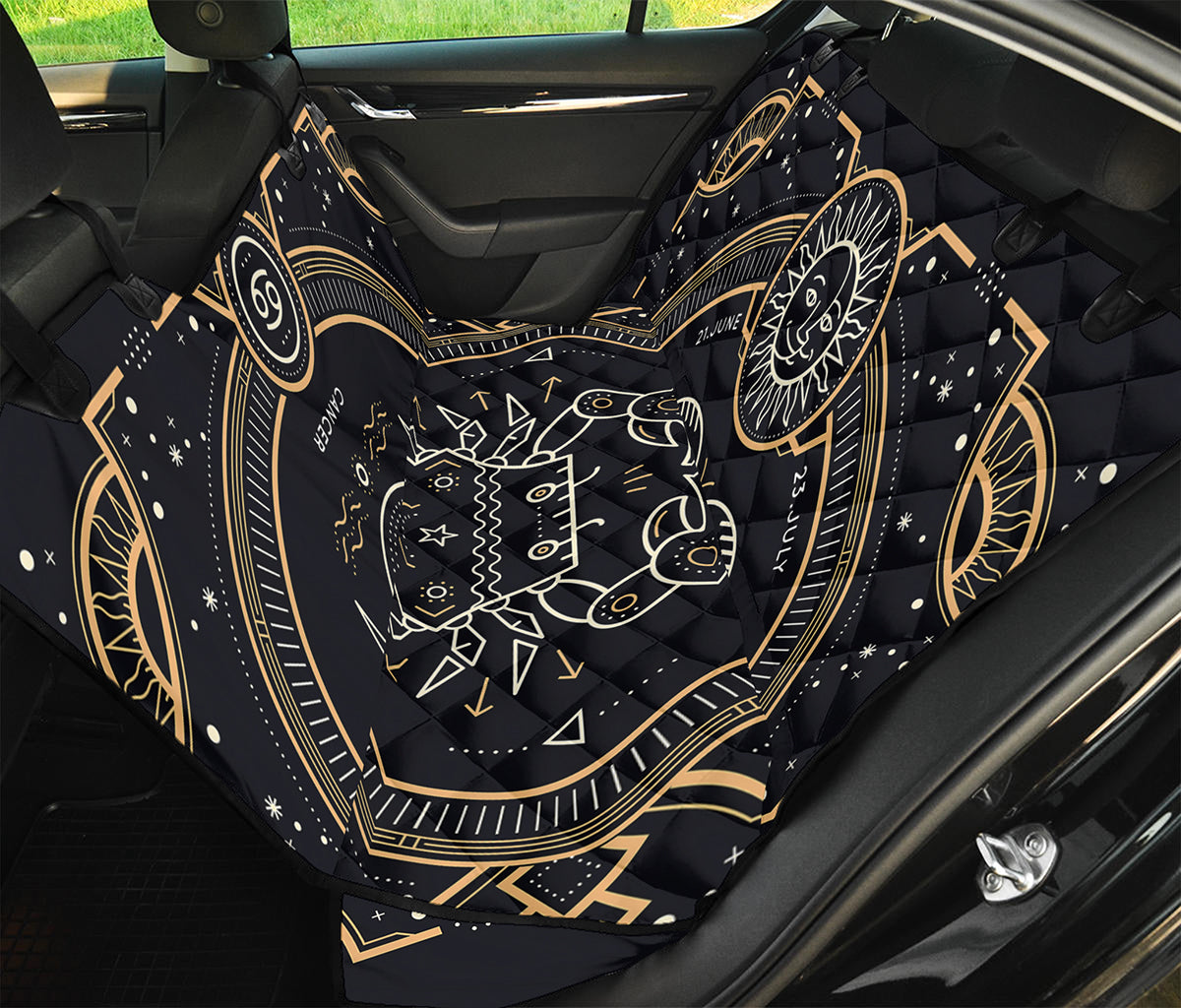 Vintage Cancer Zodiac Sign Print Pet Car Back Seat Cover
