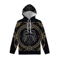 Vintage Cancer Zodiac Sign Print Pullover Hoodie