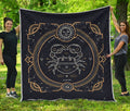Vintage Cancer Zodiac Sign Print Quilt