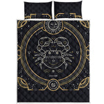 Vintage Cancer Zodiac Sign Print Quilt Bed Set