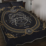 Vintage Cancer Zodiac Sign Print Quilt Bed Set