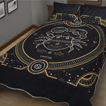 Vintage Cancer Zodiac Sign Print Quilt Bed Set
