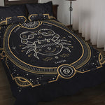 Vintage Cancer Zodiac Sign Print Quilt Bed Set