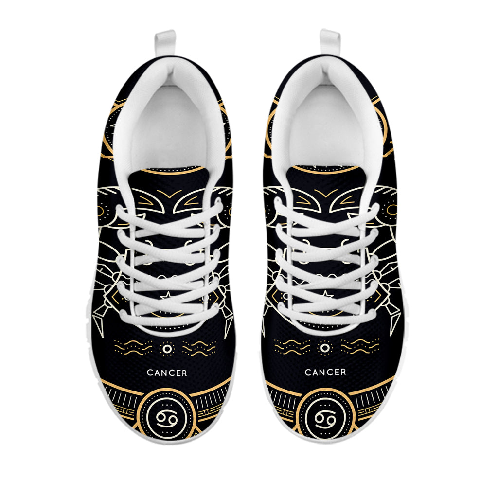 Vintage Cancer Zodiac Sign Print White Sneakers