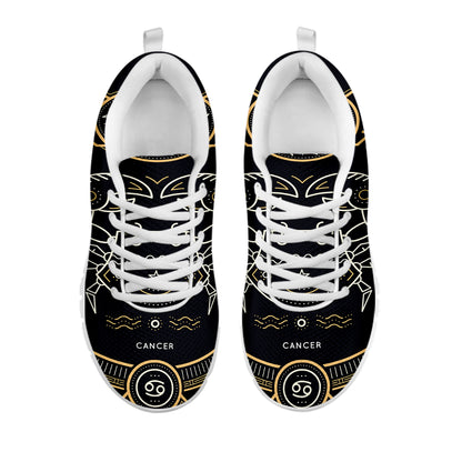 Vintage Cancer Zodiac Sign Print White Sneakers