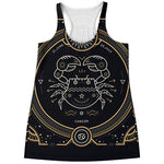 Vintage Cancer Zodiac Sign Print Women's Racerback Tank Top