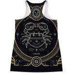 Vintage Cancer Zodiac Sign Print Women's Racerback Tank Top