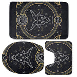 Vintage Capricorn Zodiac Sign Print 3 Piece Bath Mat Set