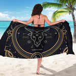 Vintage Capricorn Zodiac Sign Print Beach Sarong Wrap