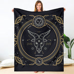 Vintage Capricorn Zodiac Sign Print Blanket
