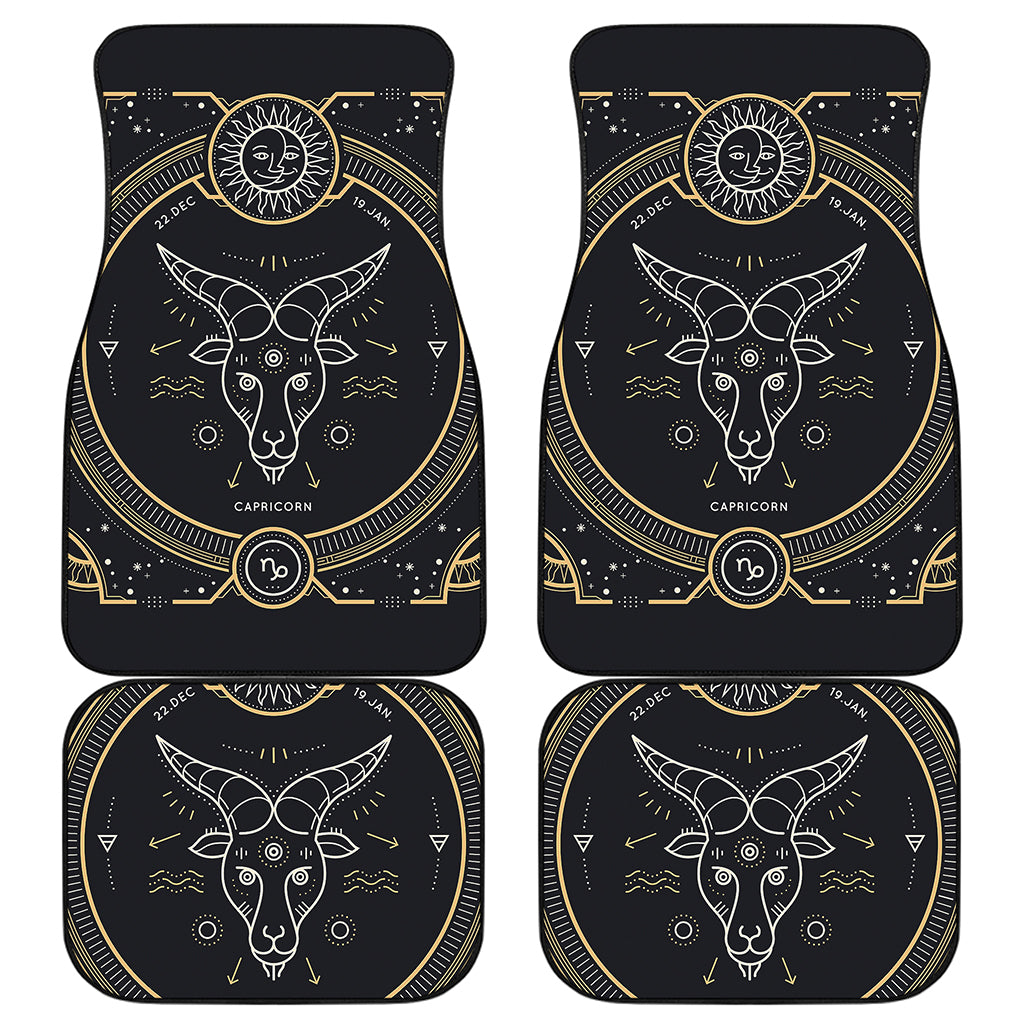 Vintage Capricorn Zodiac Sign Print Front and Back Car Floor Mats