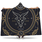 Vintage Capricorn Zodiac Sign Print Hooded Blanket