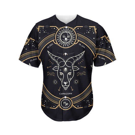 Vintage Capricorn Zodiac Sign Print Men's Baseball Jersey