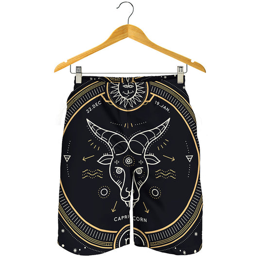 Vintage Capricorn Zodiac Sign Print Men's Shorts