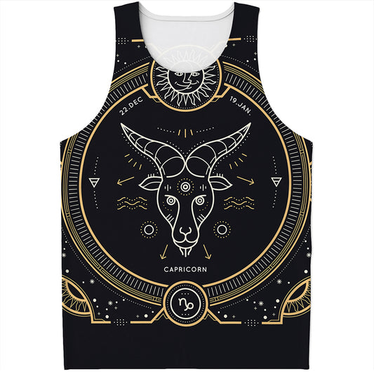Vintage Capricorn Zodiac Sign Print Men's Tank Top