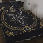 Vintage Capricorn Zodiac Sign Print Quilt Bed Set