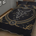 Vintage Capricorn Zodiac Sign Print Quilt Bed Set
