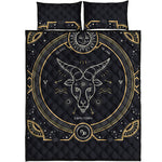Vintage Capricorn Zodiac Sign Print Quilt Bed Set