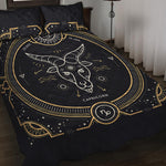 Vintage Capricorn Zodiac Sign Print Quilt Bed Set