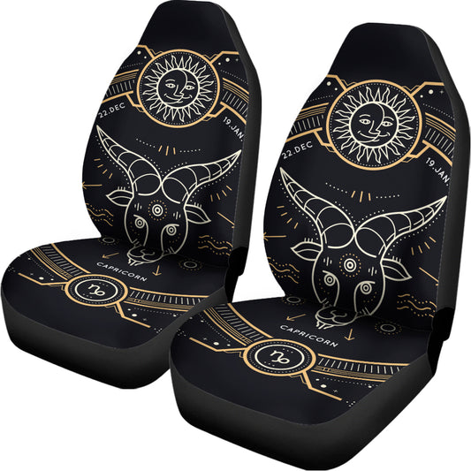 Vintage Capricorn Zodiac Sign Print Universal Fit Car Seat Covers