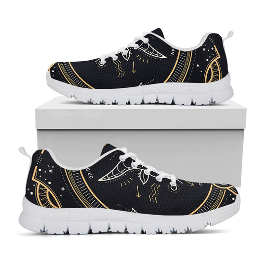 Vintage Capricorn Zodiac Sign Print White Sneakers