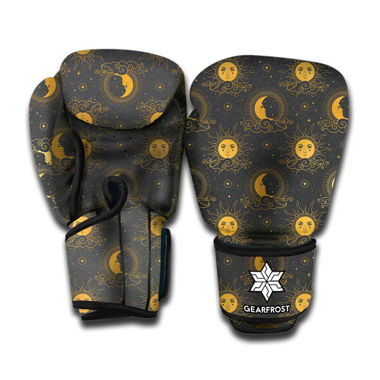 Vintage Celestial Pattern Print Boxing Gloves