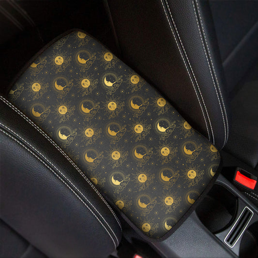 Vintage Celestial Pattern Print Car Center Console Cover