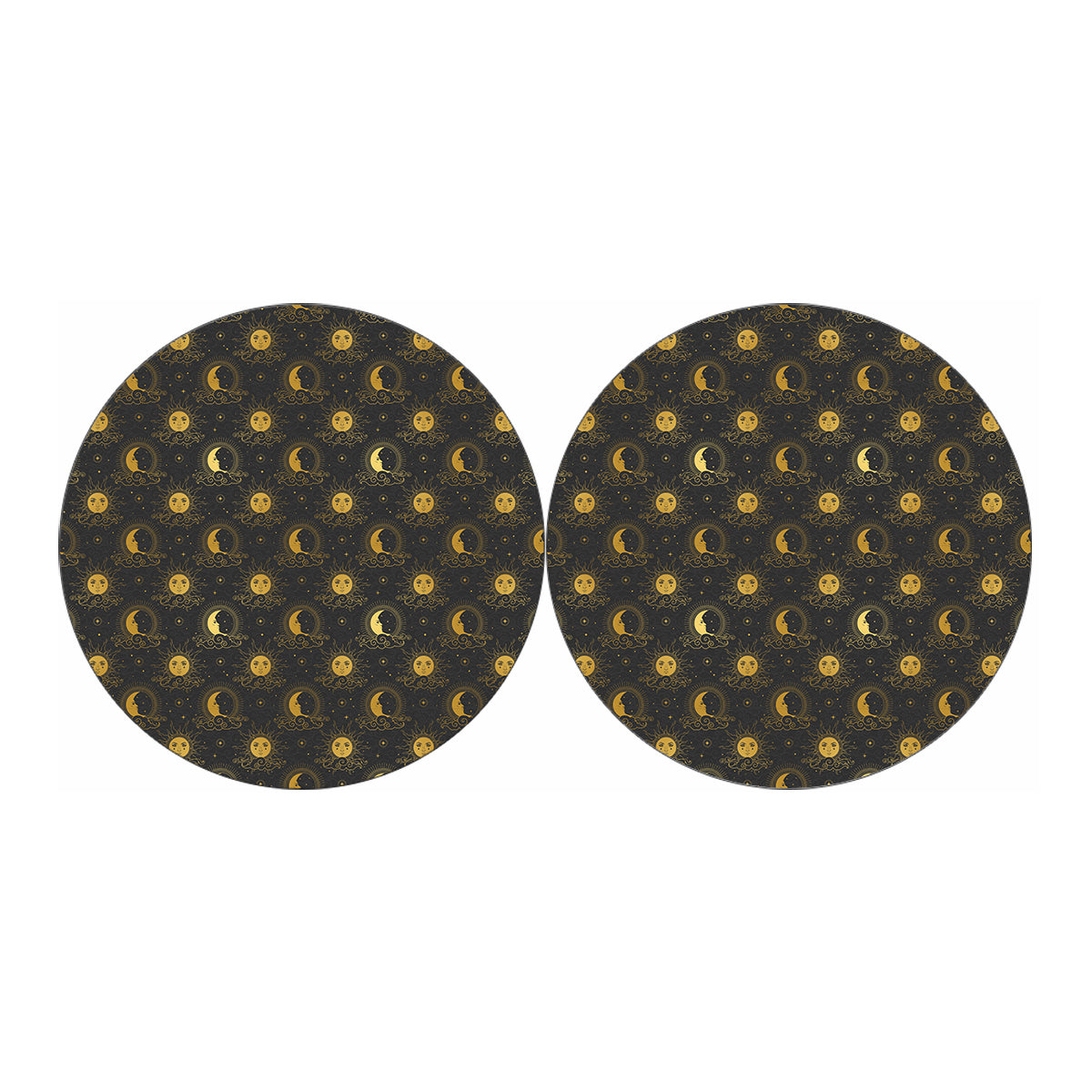 Vintage Celestial Pattern Print Car Coasters