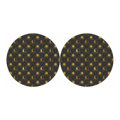 Vintage Celestial Pattern Print Car Coasters