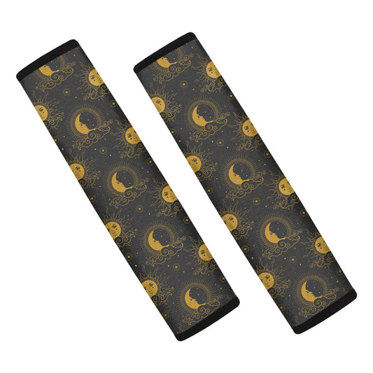 Vintage Celestial Pattern Print Car Seat Belt Covers