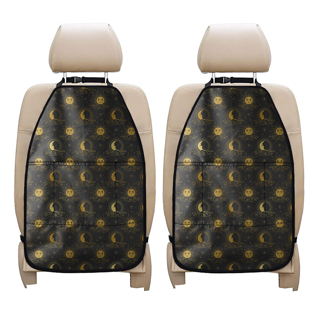 Vintage Celestial Pattern Print Car Seat Organizers