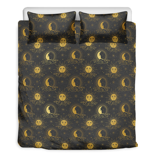 Vintage Celestial Pattern Print Duvet Cover Bedding Set