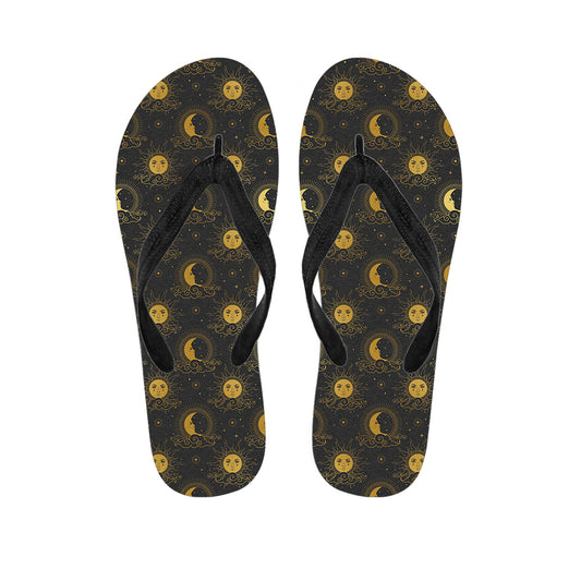 Vintage Celestial Pattern Print Flip Flops