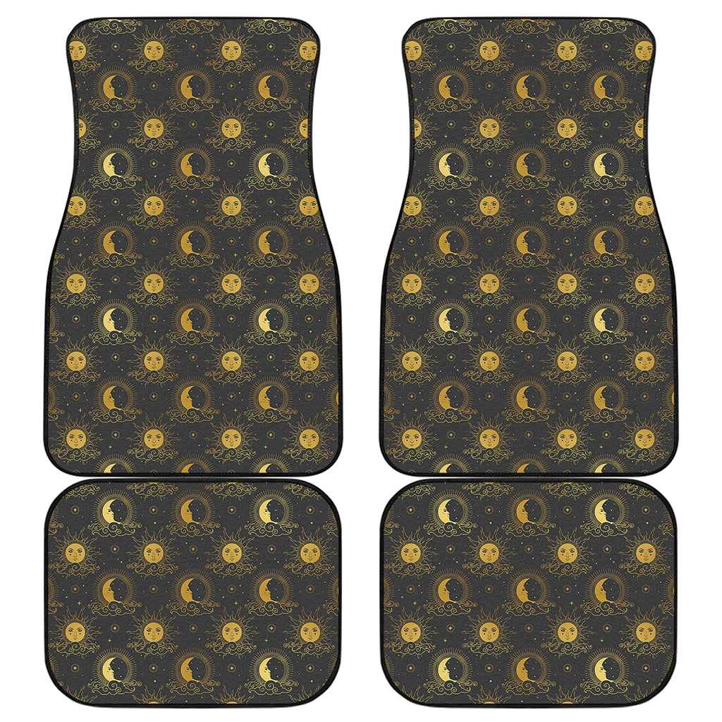 Vintage Celestial Pattern Print Front and Back Car Floor Mats