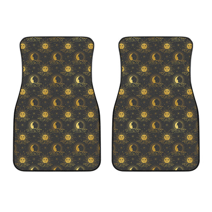 Vintage Celestial Pattern Print Front Car Floor Mats