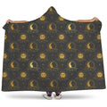 Vintage Celestial Pattern Print Hooded Blanket