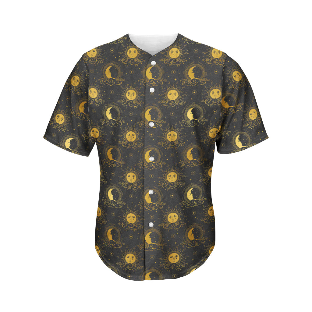 Vintage Celestial Pattern Print Men's Baseball Jersey