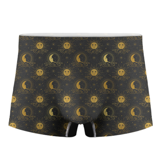 Vintage Celestial Pattern Print Men's Boxer Briefs