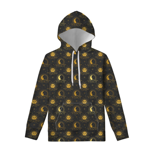 Vintage Celestial Pattern Print Pullover Hoodie