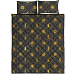 Vintage Celestial Pattern Print Quilt Bed Set