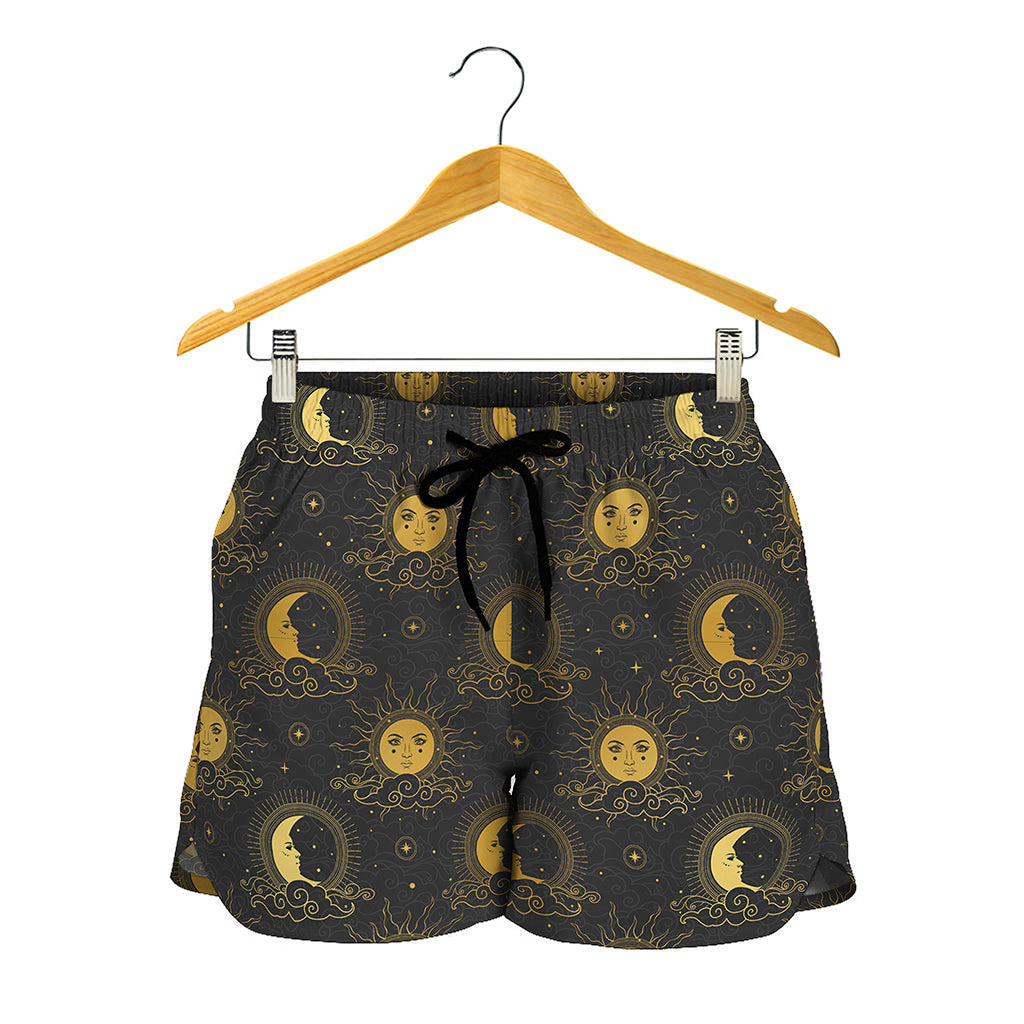 Vintage Celestial Pattern Print Women's Shorts