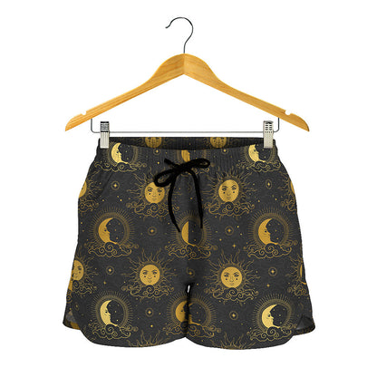 Vintage Celestial Pattern Print Women's Shorts