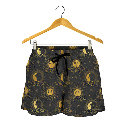 Vintage Celestial Pattern Print Women's Shorts